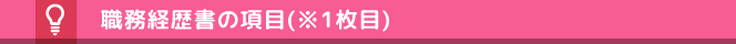 職務経歴書の項目